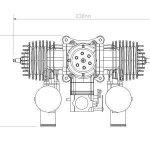 3I 185cc B2 2-Cylinder high-performance drone propulsion engine with starter - Image 5